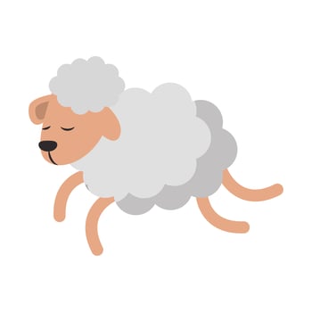 Sheeping jumping cartoon isolated vector