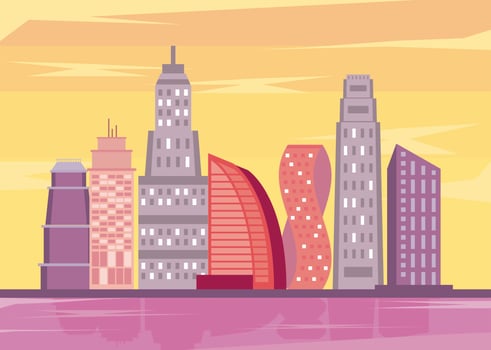 metropolis buildings cityscape vector