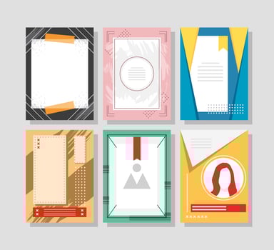 set of social media post template vector