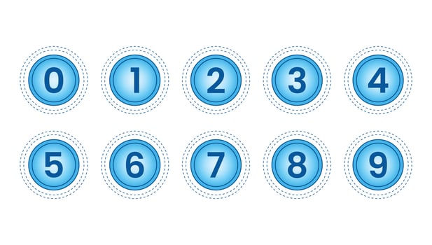 Blue Bullet Numbers vector