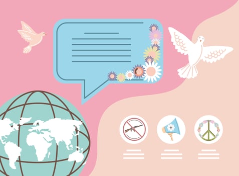 world peace celebration vector