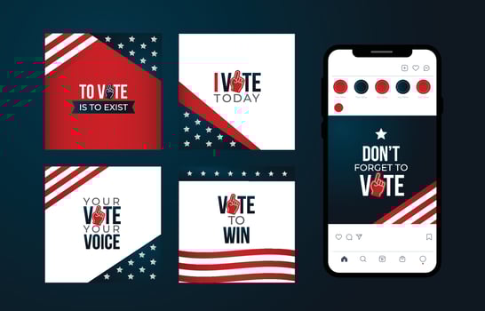 USA Election Social Media Post vector