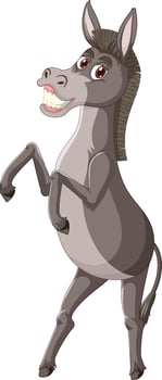 Funny donkey animal cartoon character vector