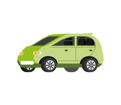 green electric car vector