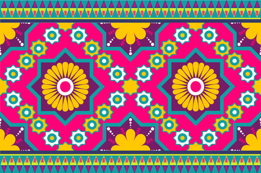 colourful Morocco and Indian ethnic motif seamless pattern with nature traditional background Design for carpet, wallpaper, clothing, wrapping, batik, fabric,Vector illustration embroidery style. vector