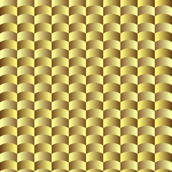 Golden geometric  seamless wavy pattern vector