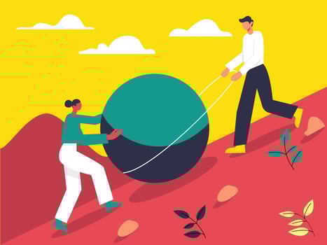 Team work flat illustration concept vector