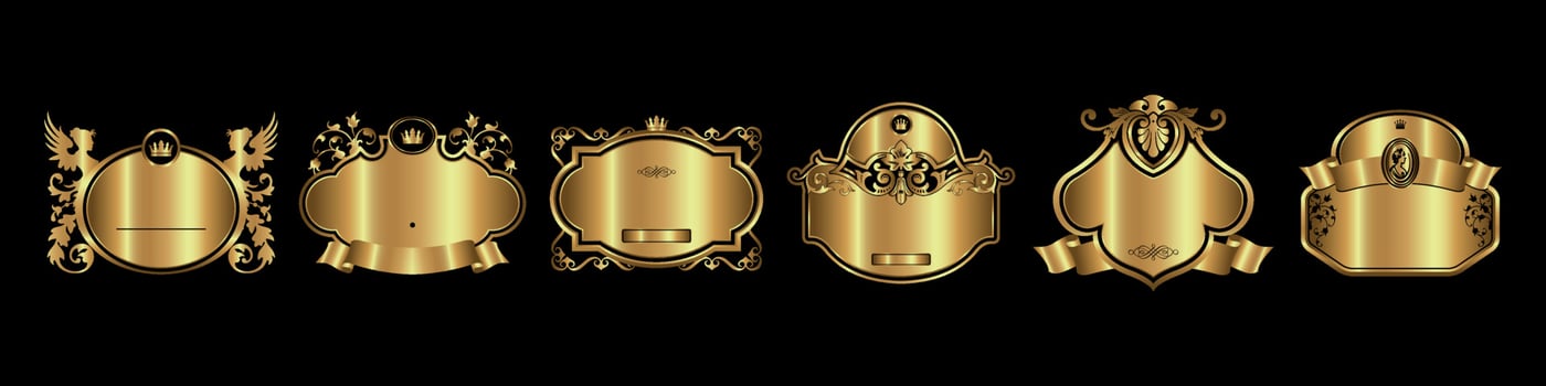 gold labels vector