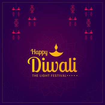 Happy Diwali luxury social media post. the light festival with gold oil lamps illustration vector