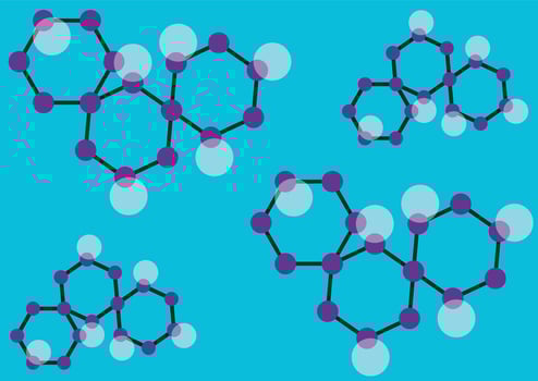 abstract chemical background with molecules vector