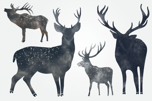 watercolor deer illustration of, isolated hand drawing of the forest animal vector