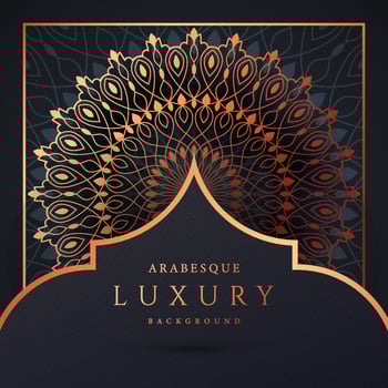 Luxury mandala background with golden arabesque pattern gold color. Ornament elegant invitation wedding card , invite ,Arabesque Pattern, Islamic, backdrop cover banner illustration vector design