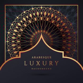 Luxury mandala background with golden arabesque pattern gold color. Ornament elegant invitation wedding card , invite ,Arabesque Pattern, Islamic, backdrop cover banner illustration vector design