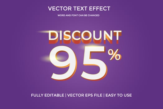 discount vector text effect editable