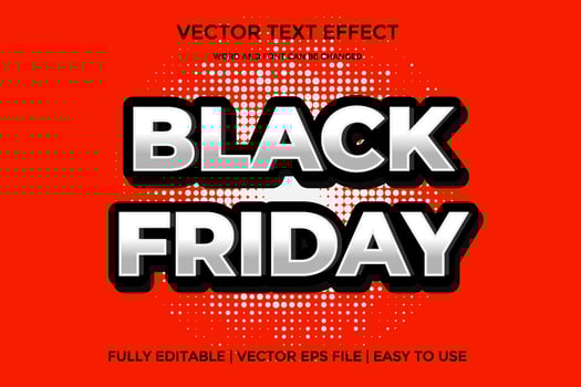 black friday vector text effect editable