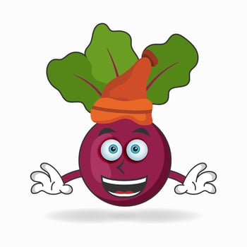 The Onion Purple mascot character wearing a hat. vector illustration