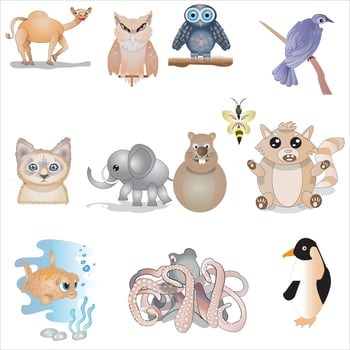 Animal Sign and Icon Set vector