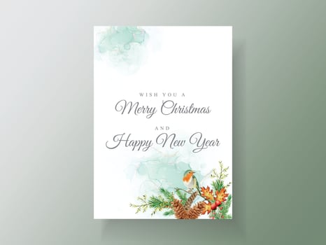 Elegant card template christmas theme vector