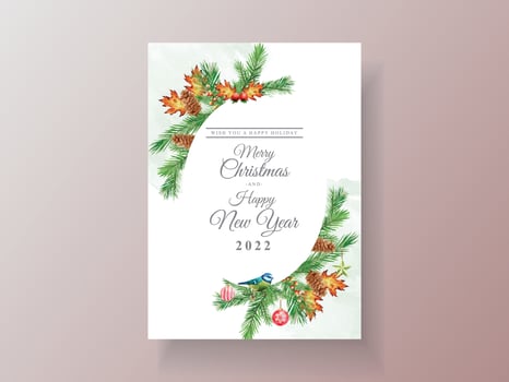 Beautiful card template christmas theme vector