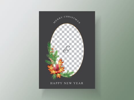 Elegant card template christmas theme vector