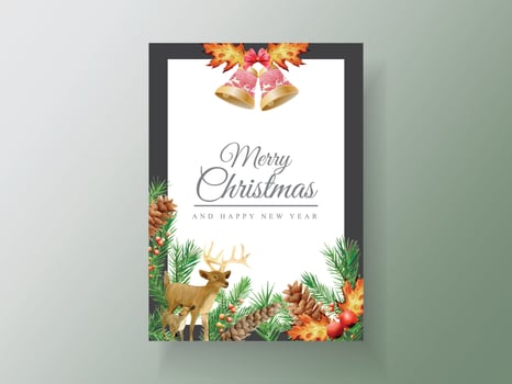Elegant card template christmas theme vector