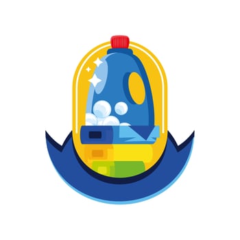 laundry detergent and clothes vector