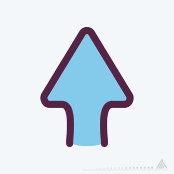 Icon Up - Color Line Cut Style vector