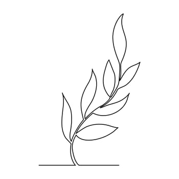 Continuous line drawing of tree on white background. Vector illustration