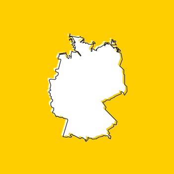 Vector Illustration of the Map of Germany on yellow Background