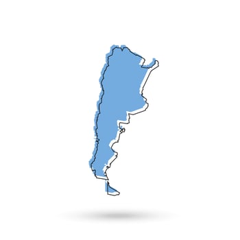 Argentina blue map on white background vector