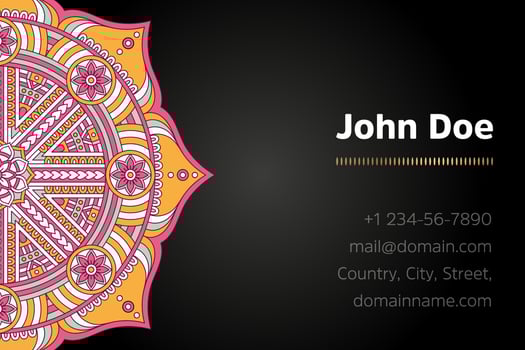 Mandala business card template vector