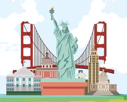 american landmark famous vector