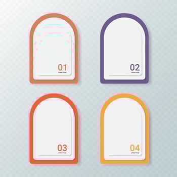 Set of text box with 3d shape. vector