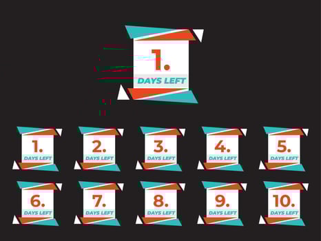Day left, countdown, timer, count, cyberpunk, night, town vector