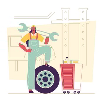 Woman Car Mechanic vector
