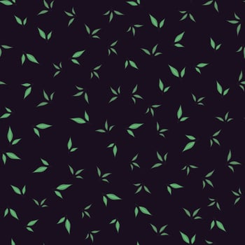 Seamless vector pattern of Small leaves, foliage suitable for print on textile, fabric, wallpaper, clothes, and also web background for design and decoration
