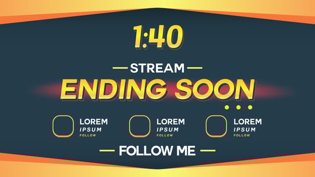 streaming ending soon overlay with timer vector
