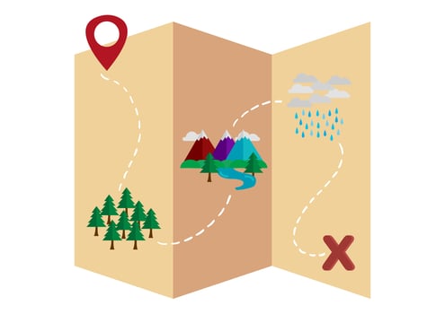 treasure map illustration vector