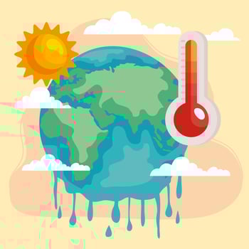 melting world due warming global vector