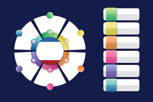 Crimea Flag with Infographic Design Incorporate with divided round shape vector