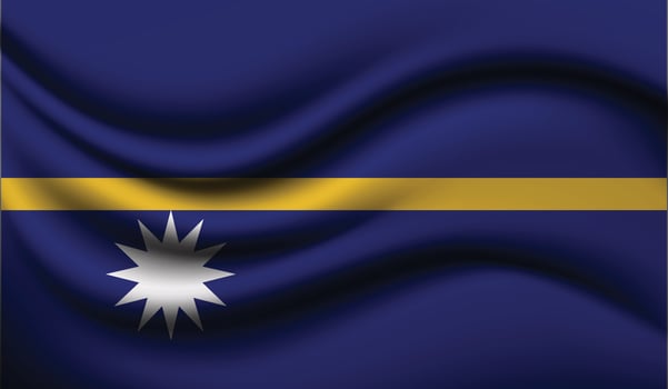 Nauru Realistic waving Flag Design vector