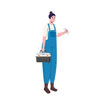 female mechanic profession vector