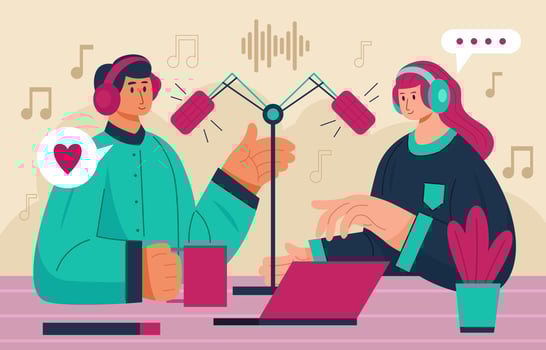 Podcast Radio Station Concept vector