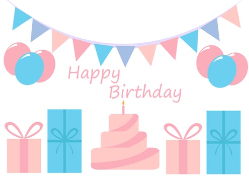 colorful birthday backgrounds and gift boxes vector