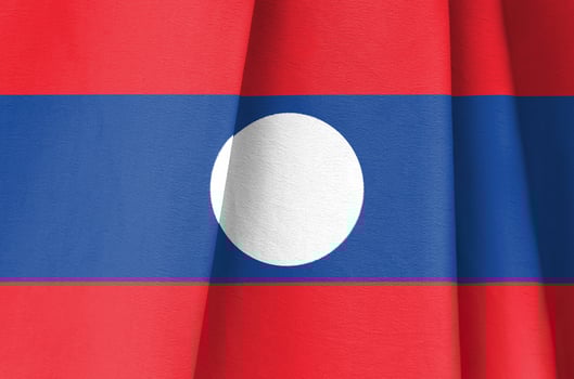 Fabric Flag of Laos photo