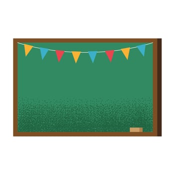 chalkboard with garlands vector