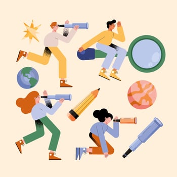 people with search tools vector