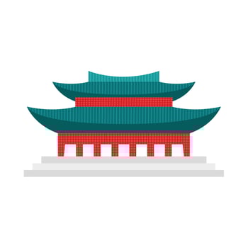 korean temple facade vector