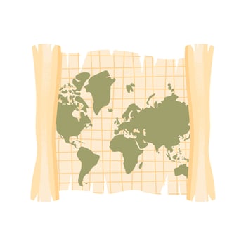 old paper map guide vector