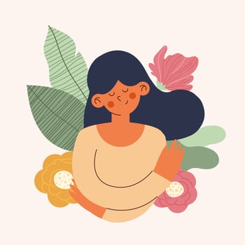 young woman love yourself vector